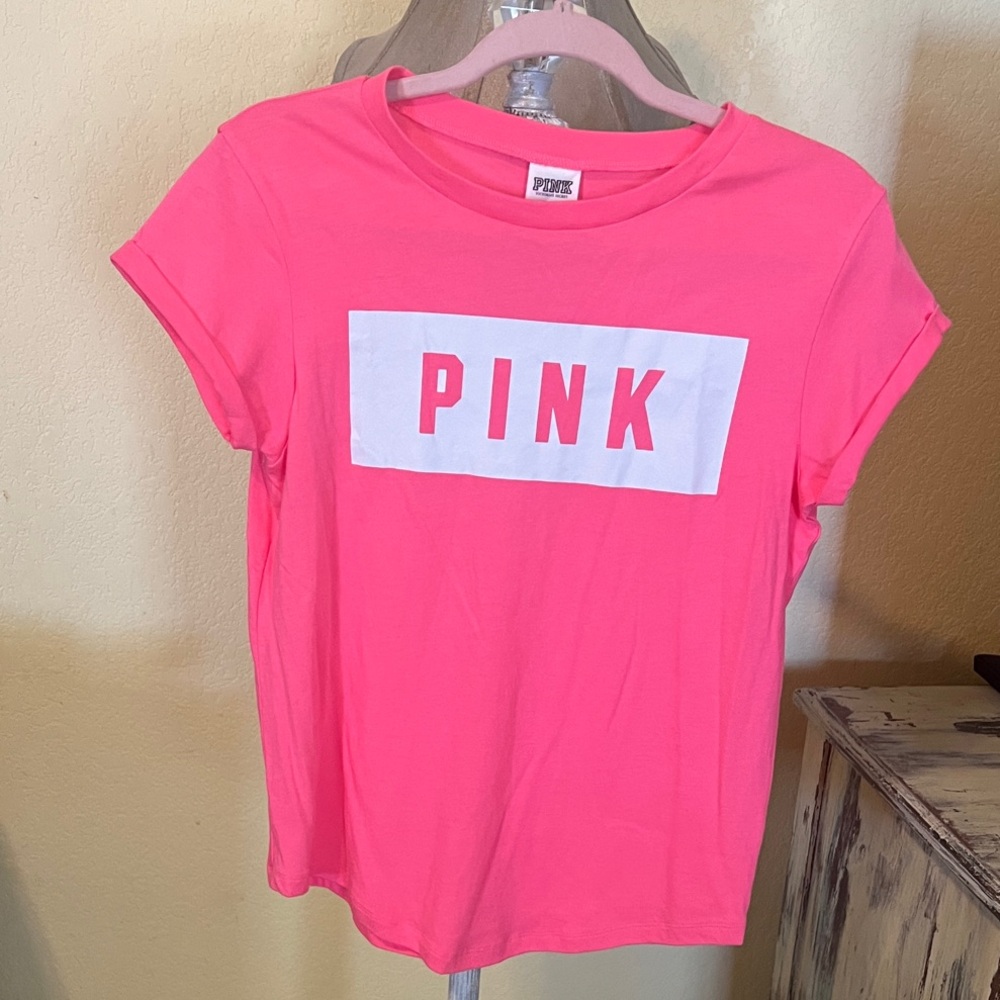 PINK Victoria's Secret Neon Pink Short Sleeve Tee